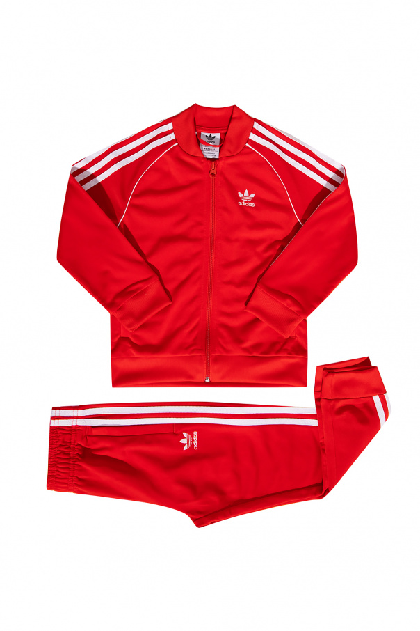 Adidas red hot sale tracksuit boys